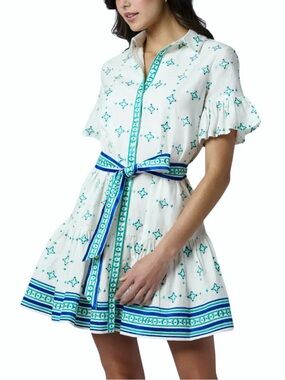 LN $385 WOMENS SMALL (bust 38”) SHOSHANA FAUNA BELTED DRESS EMBROIDERED